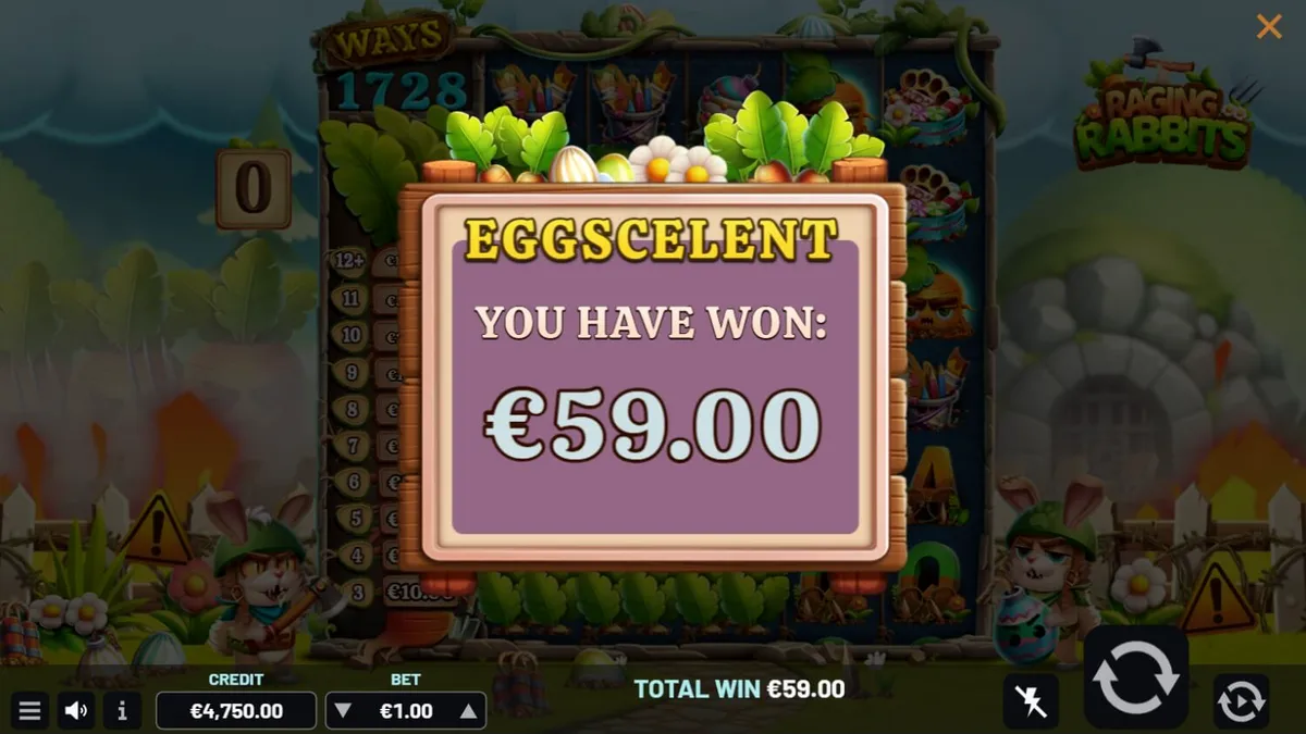Raging Rabbits slot dengan tema kelinci perang yang eksplosif
